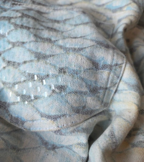 Roberto Cavalli Baby Blue Fish Scale Pants
