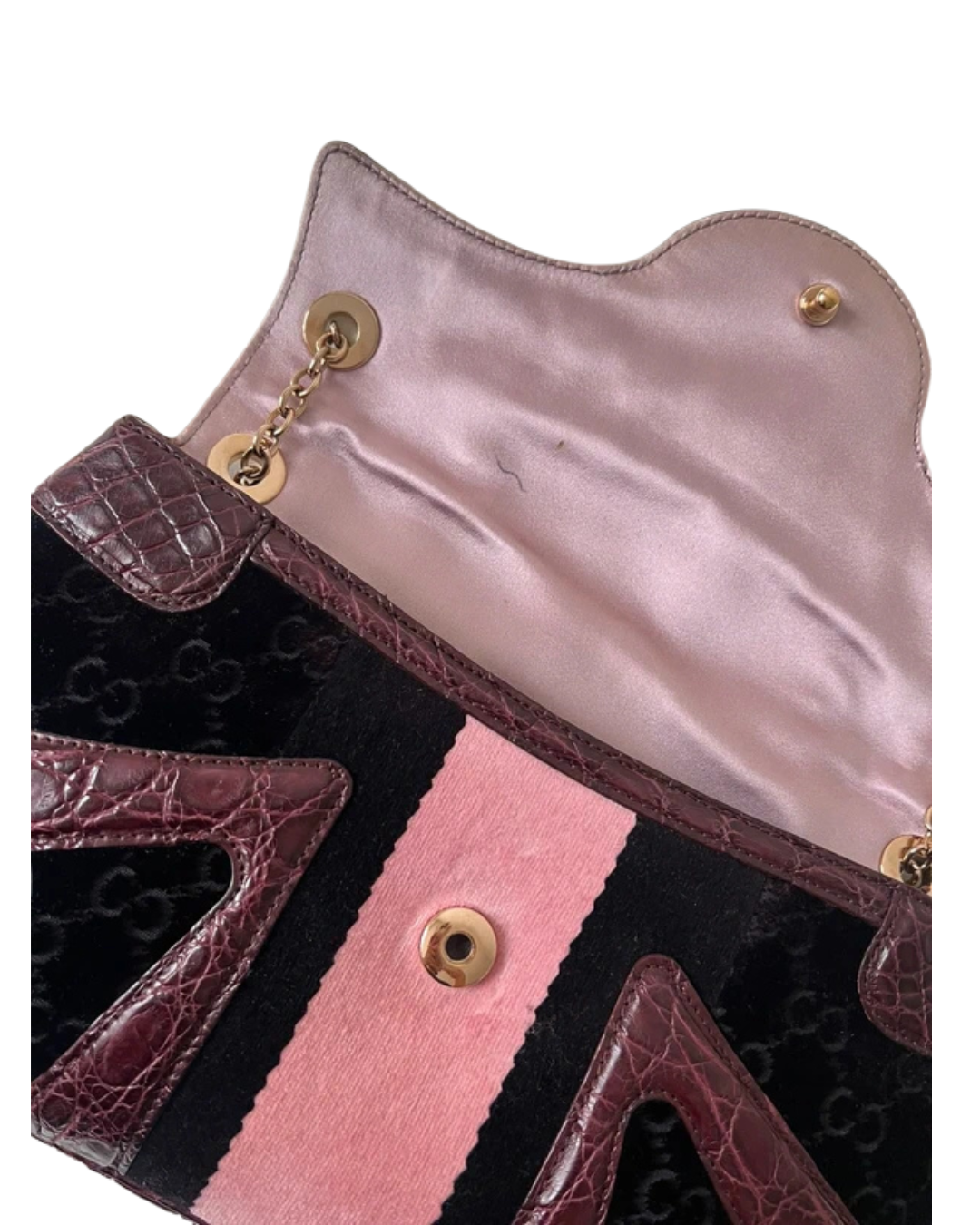 Gucci By Tom Ford Purple Dragon Crocodile Handbag