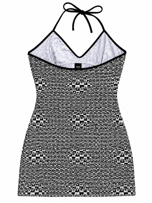 Gianfranco Ferre Logo Neckhalter Dress