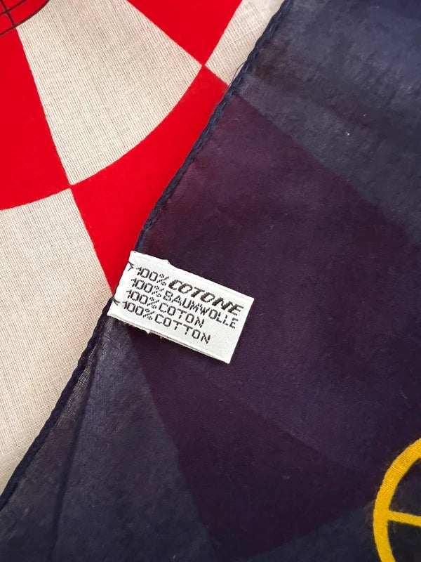 Chanel 1988 Multi Circus Print Cotton Scarf
