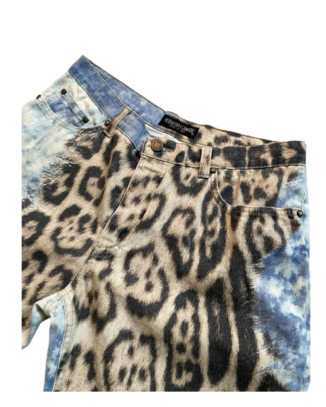 Roberto Cavalli Cheetah Print Jeans And Jacket Set