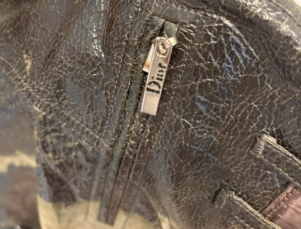 Christian Dior By John Galliano Crocodile Embossed Skirt