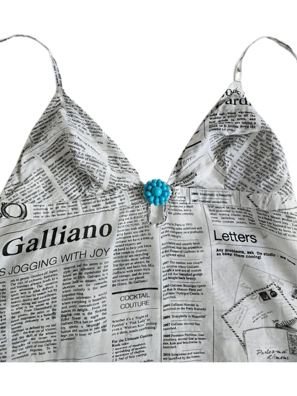 John Galliano Newspaper Neckhalter Dress