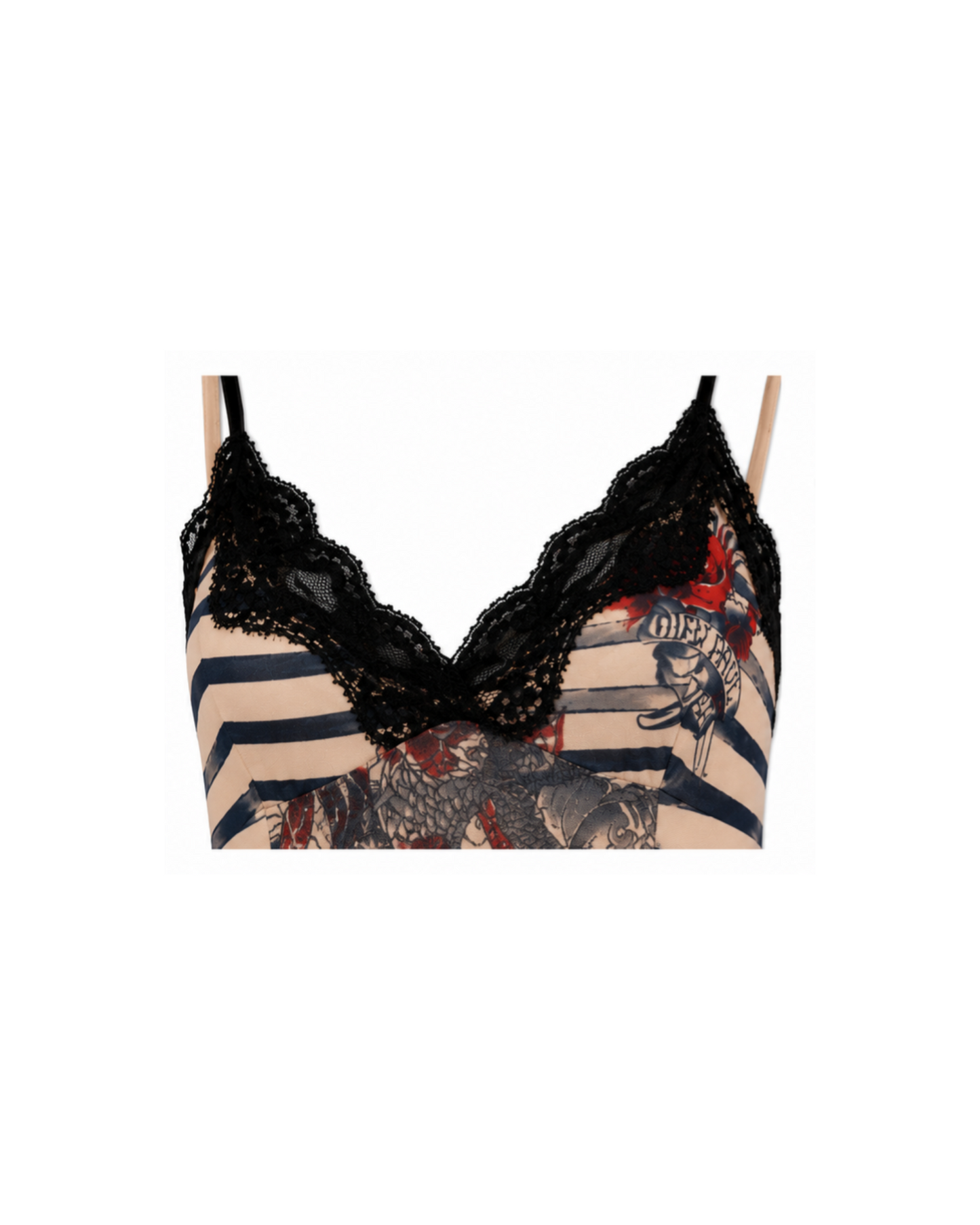 Jean Paul Gaultier Soleil Tattoo Lace Midi Dress