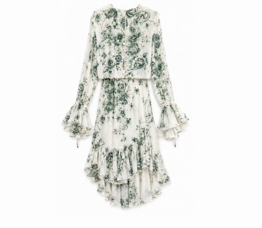 Roberto Cavalli Boho Chic 2005 Ruffles Bias Cut Dress