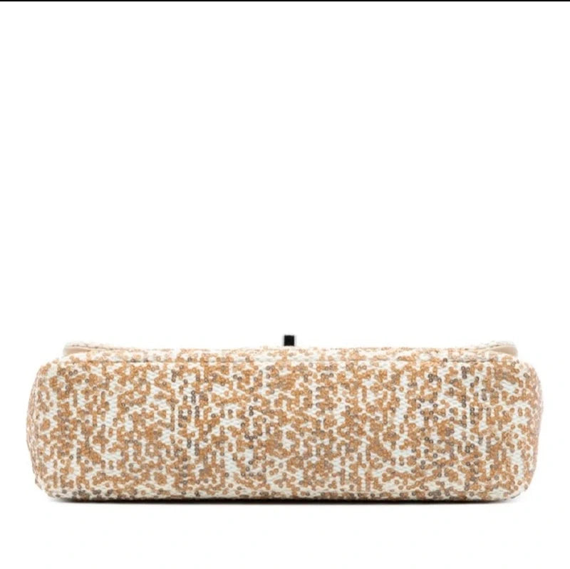 Chanel 2013 Jumbo Raffia Sequin Single Flap Bag
