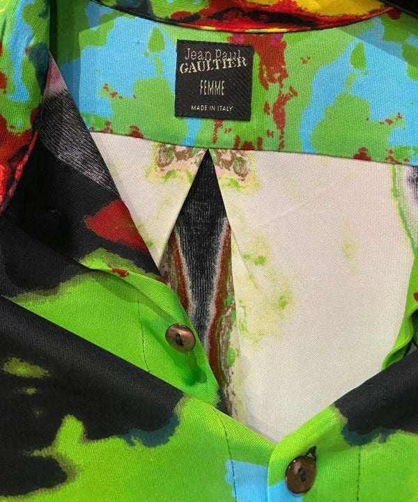 Jean Paul Gaultier 2000 Psychedelic Button Up Top