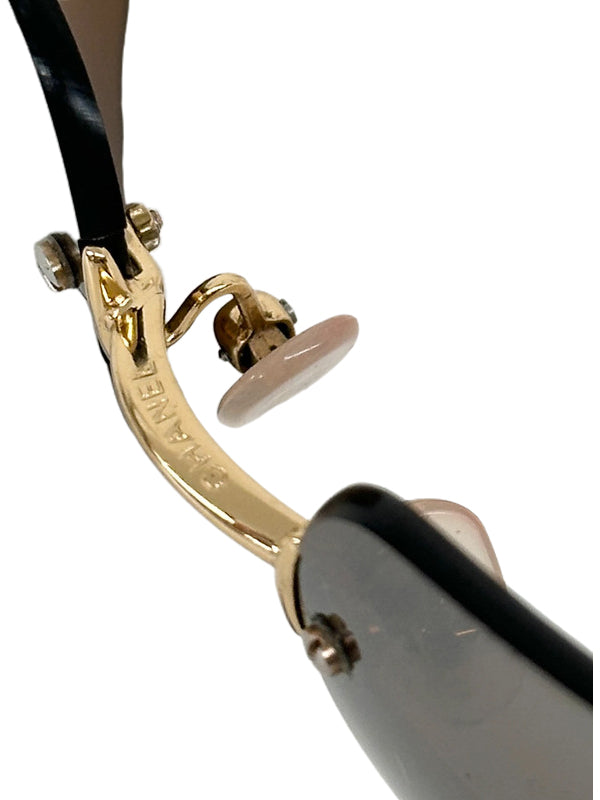 Chanel Gold And Brown CC Frameless Sunglasses