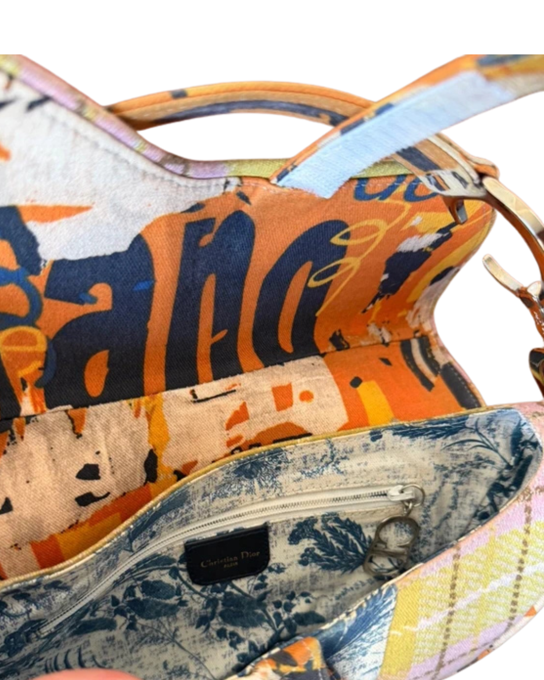Christian Dior by John Galliano 2001 Orange Patchwork Saddle Bag