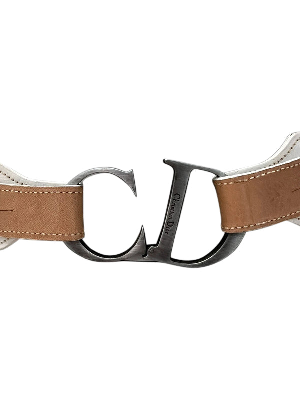 Christian Dior White Leather Belt