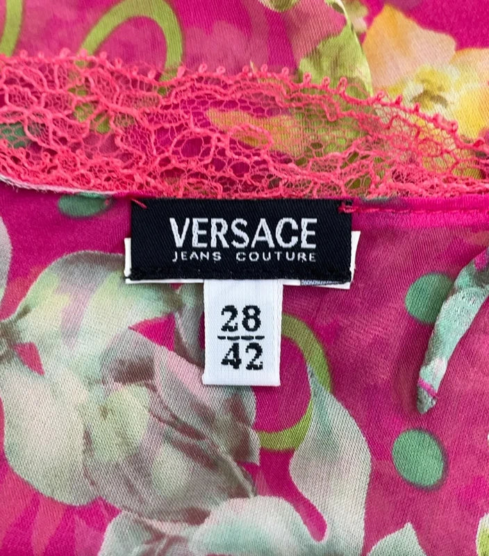 Versace Flower Lace Mini Dress