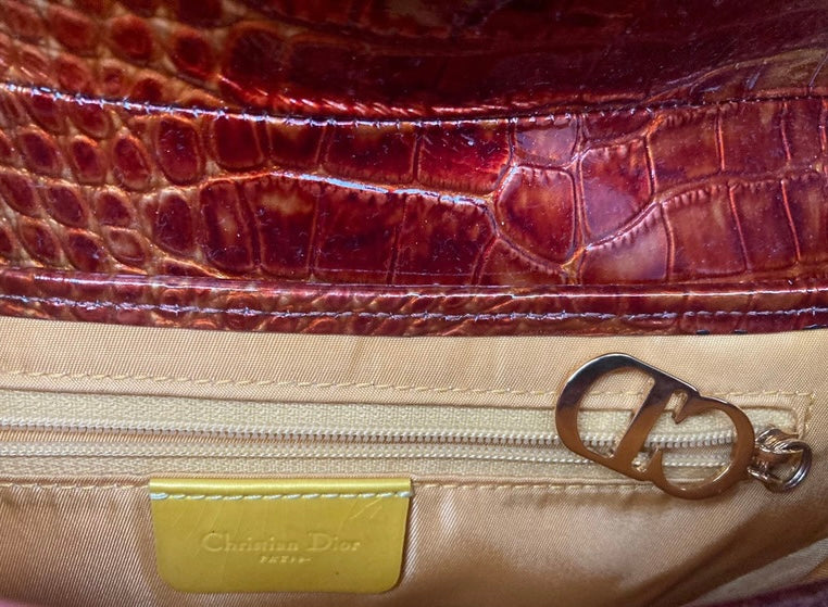 Christian Dior Crocodile Saddle Bag