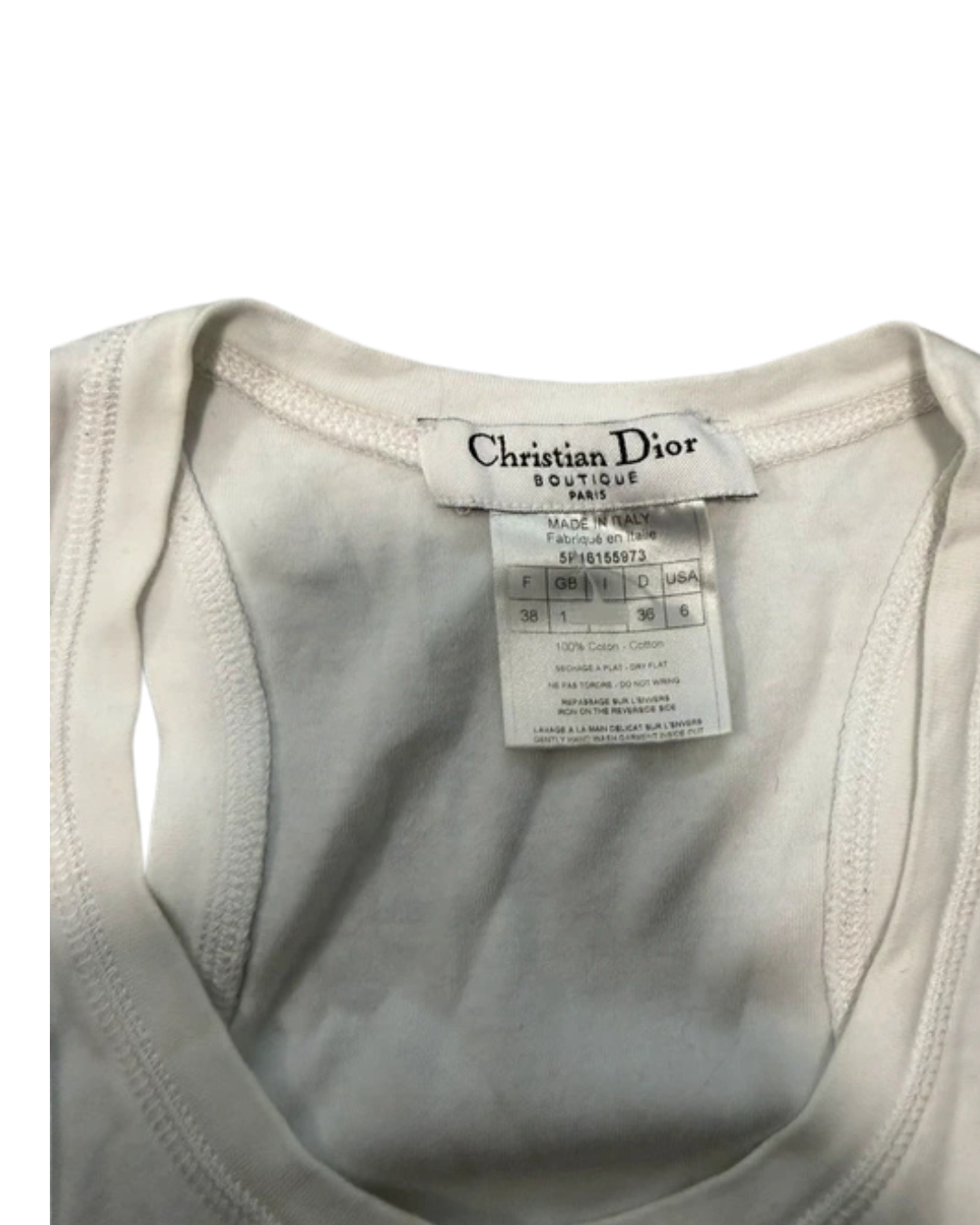 Christian Dior By John Galliano White Peace Sign Crystal Top
