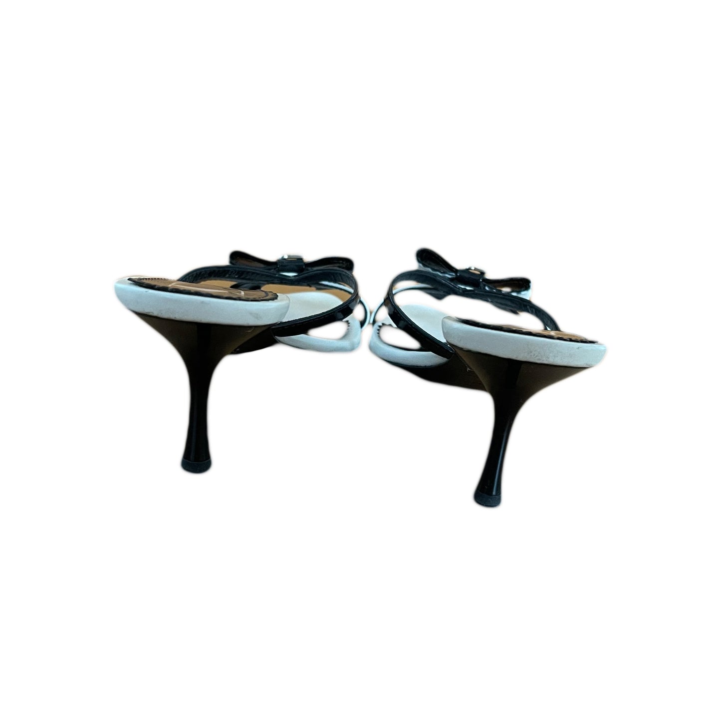 Christian Dior Black and White Bow Mules