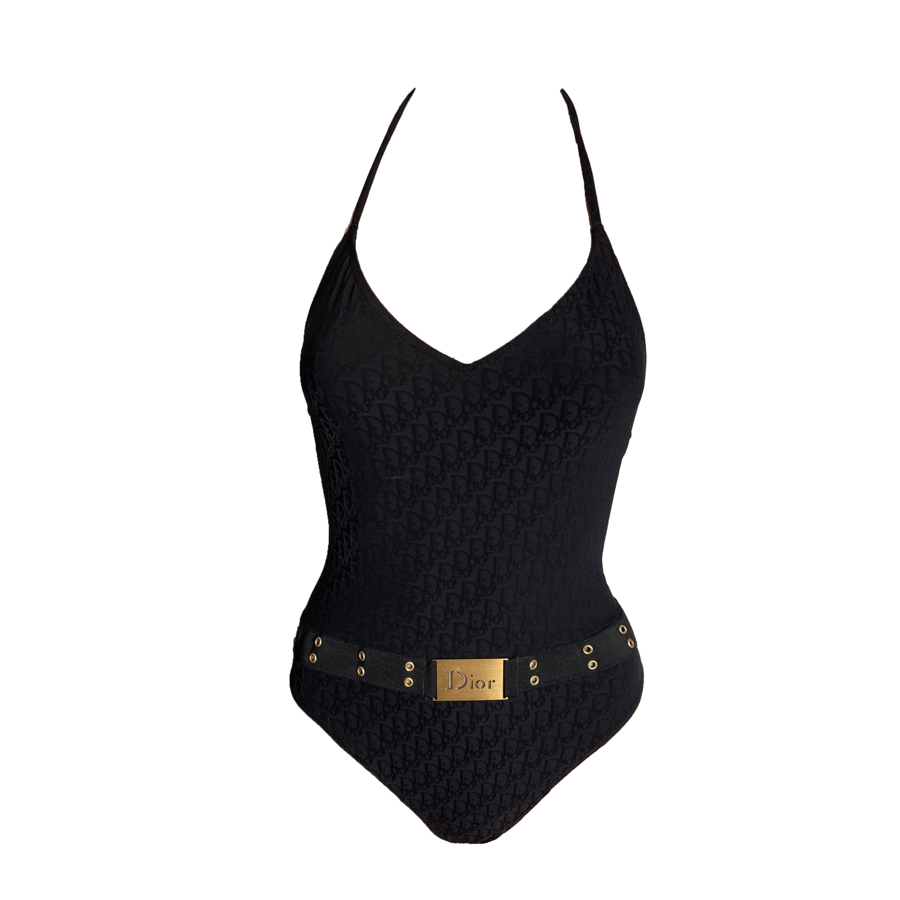 Christian Dior swimsuit bikini in size M monogram Brown Light