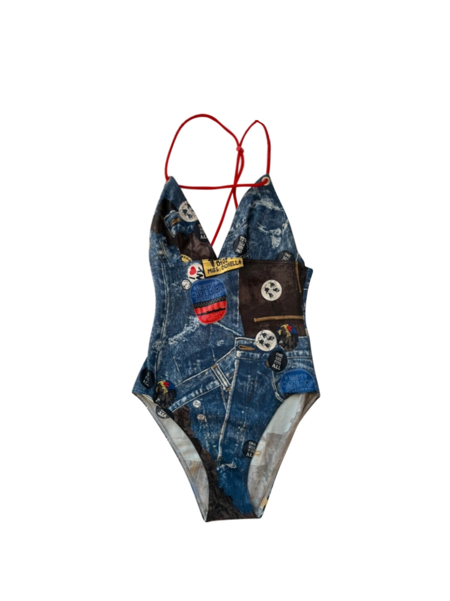 Christian Dior Denim Print Swimsuit