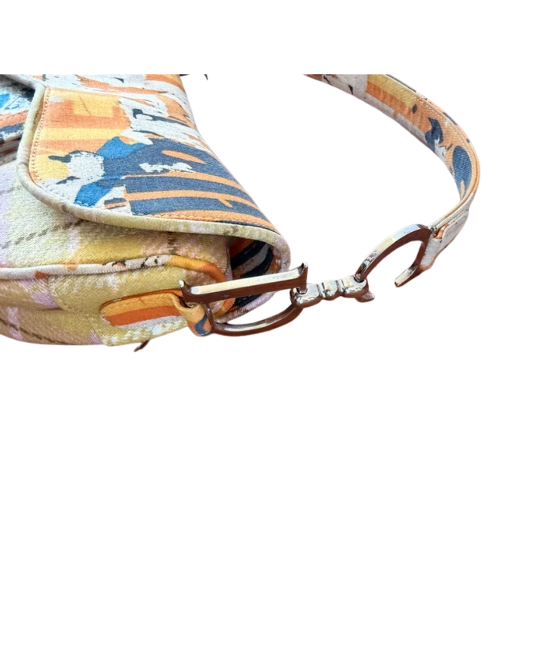 Christian Dior by John Galliano 2001 Orange Patchwork Saddle Bag