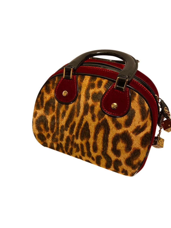 Christian Dior 2004 Dice Cheetah Bowler Bag