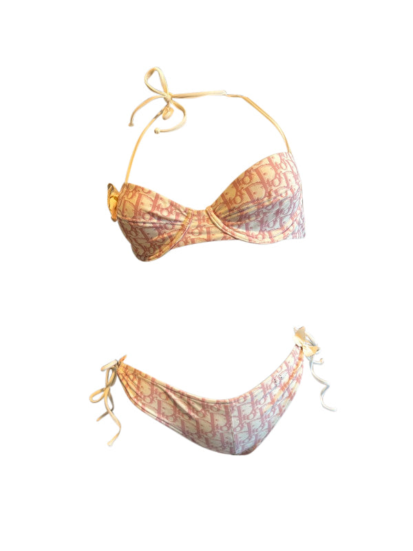 Christian Dior Pink Monogram Bikini Set