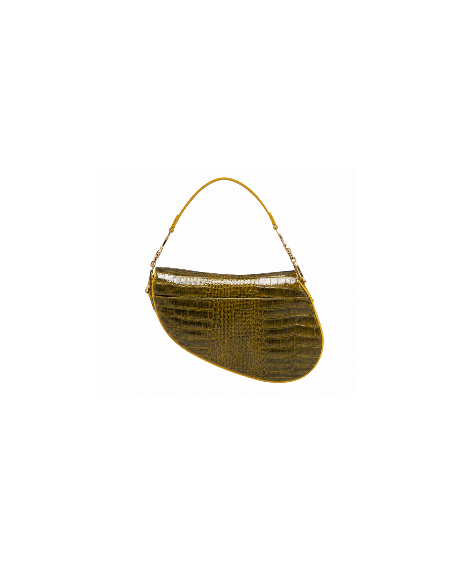 Christian Dior 2001 Green Crocodile Saddle Bag