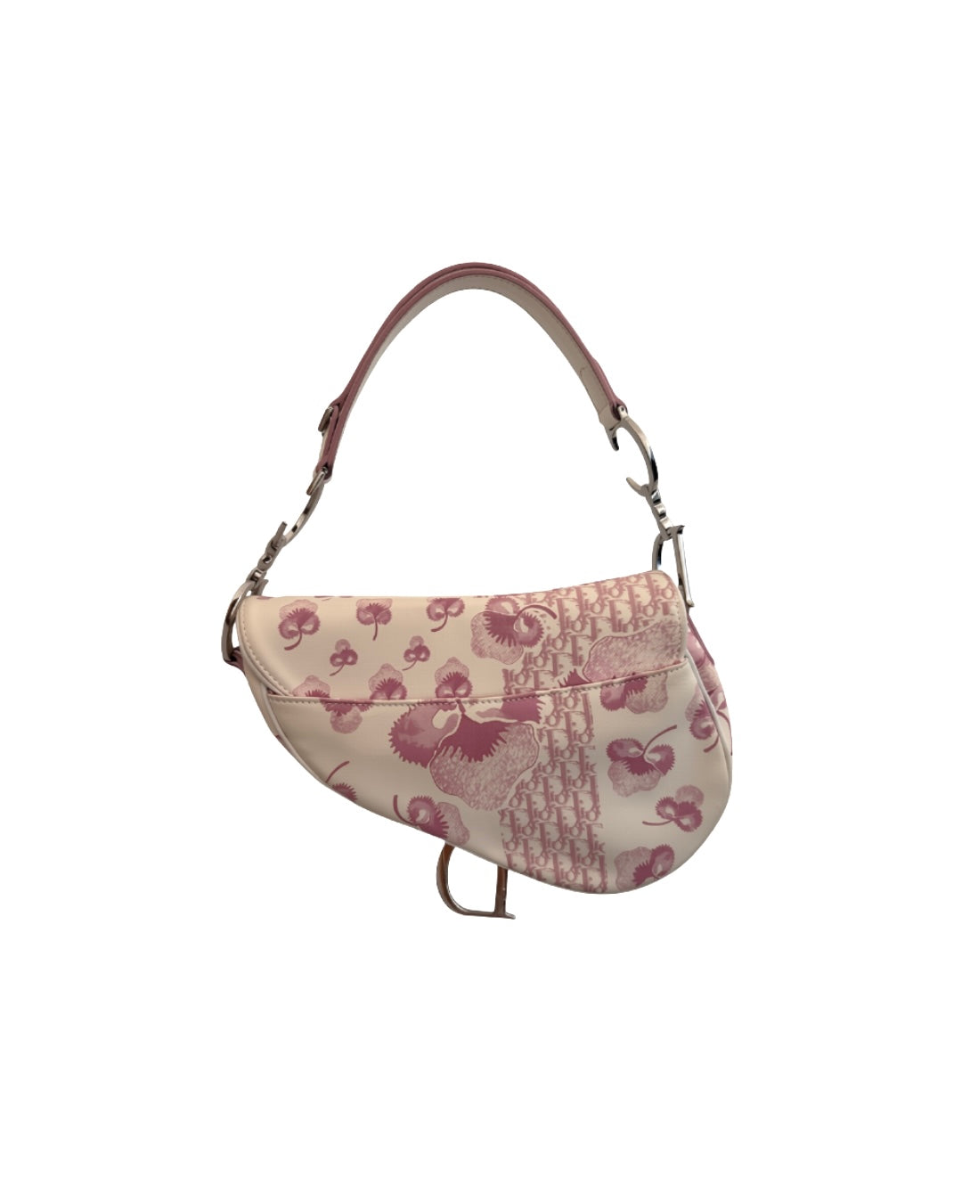 Christian Dior 2004 Cherry Blossom Pink Monogram Saddle Bag