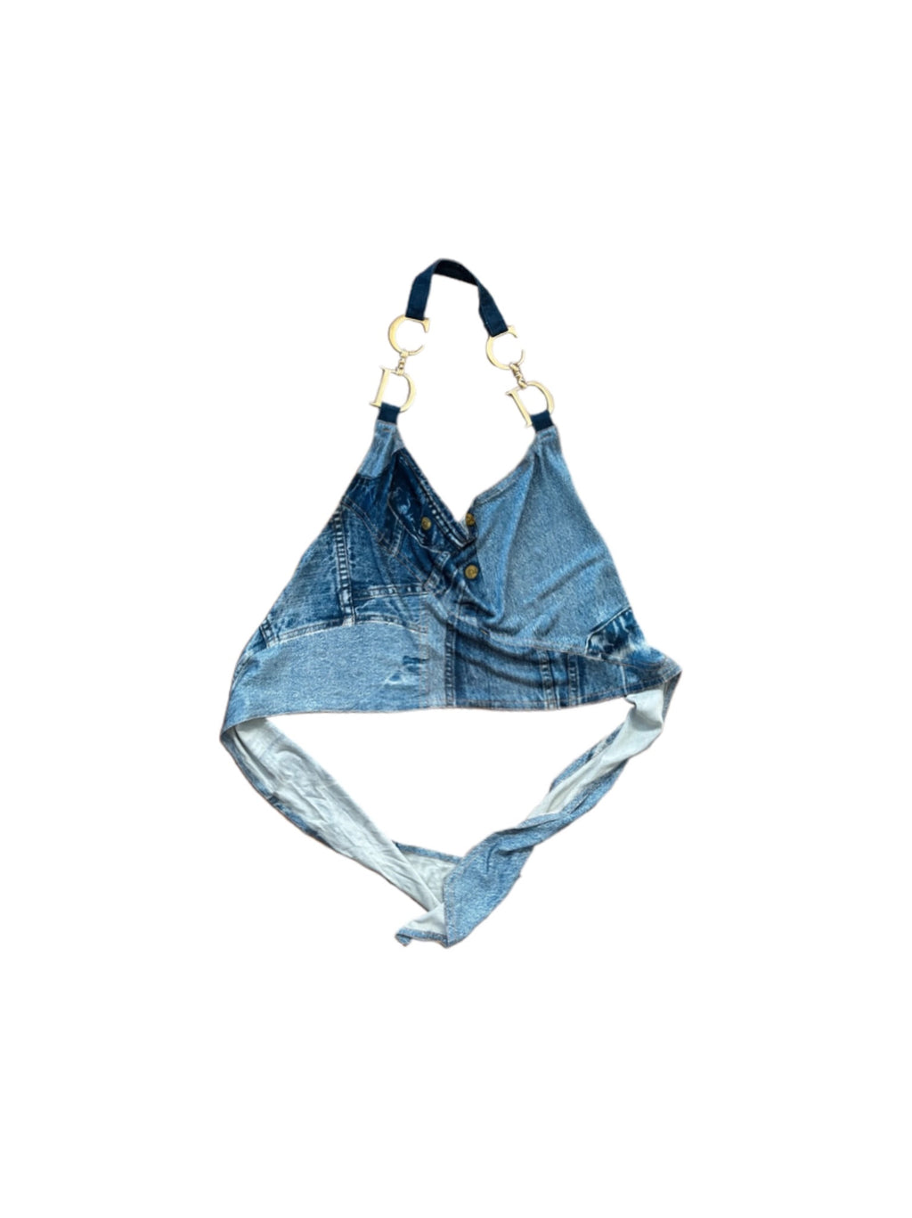 Christian Dior John Galliano 2000 Trompe L’Oeil Halter Top