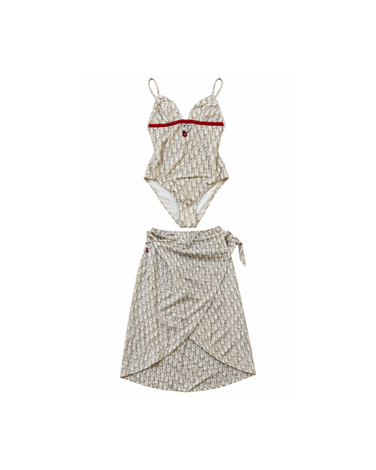 Christian Dior By John Galliano Diorissimo Swimsuit And Sarong Set