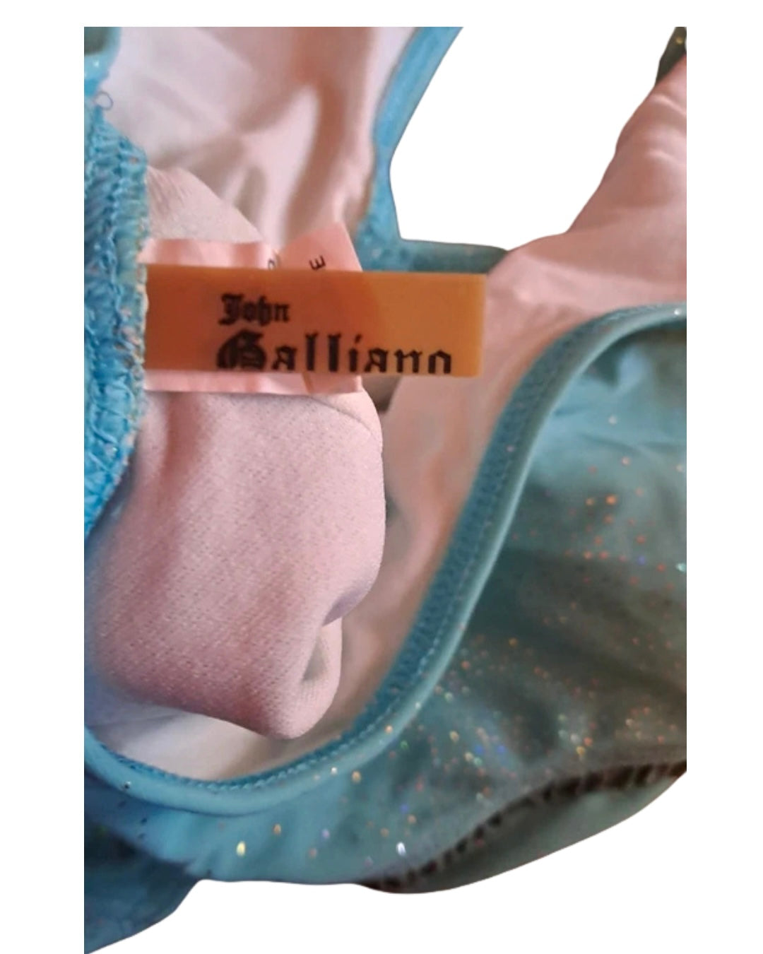 John Galliano Foil Neck Halter Swimsuit