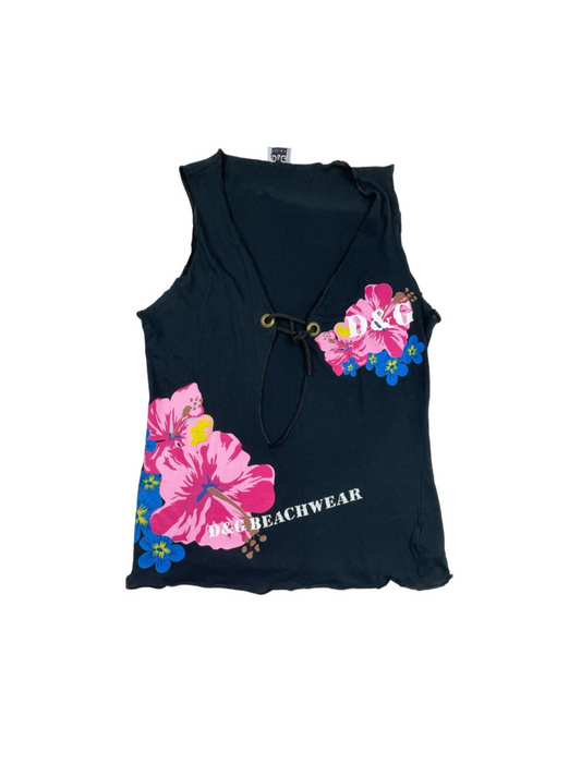 Dolce& Gabbana Floral Logo Tank Top