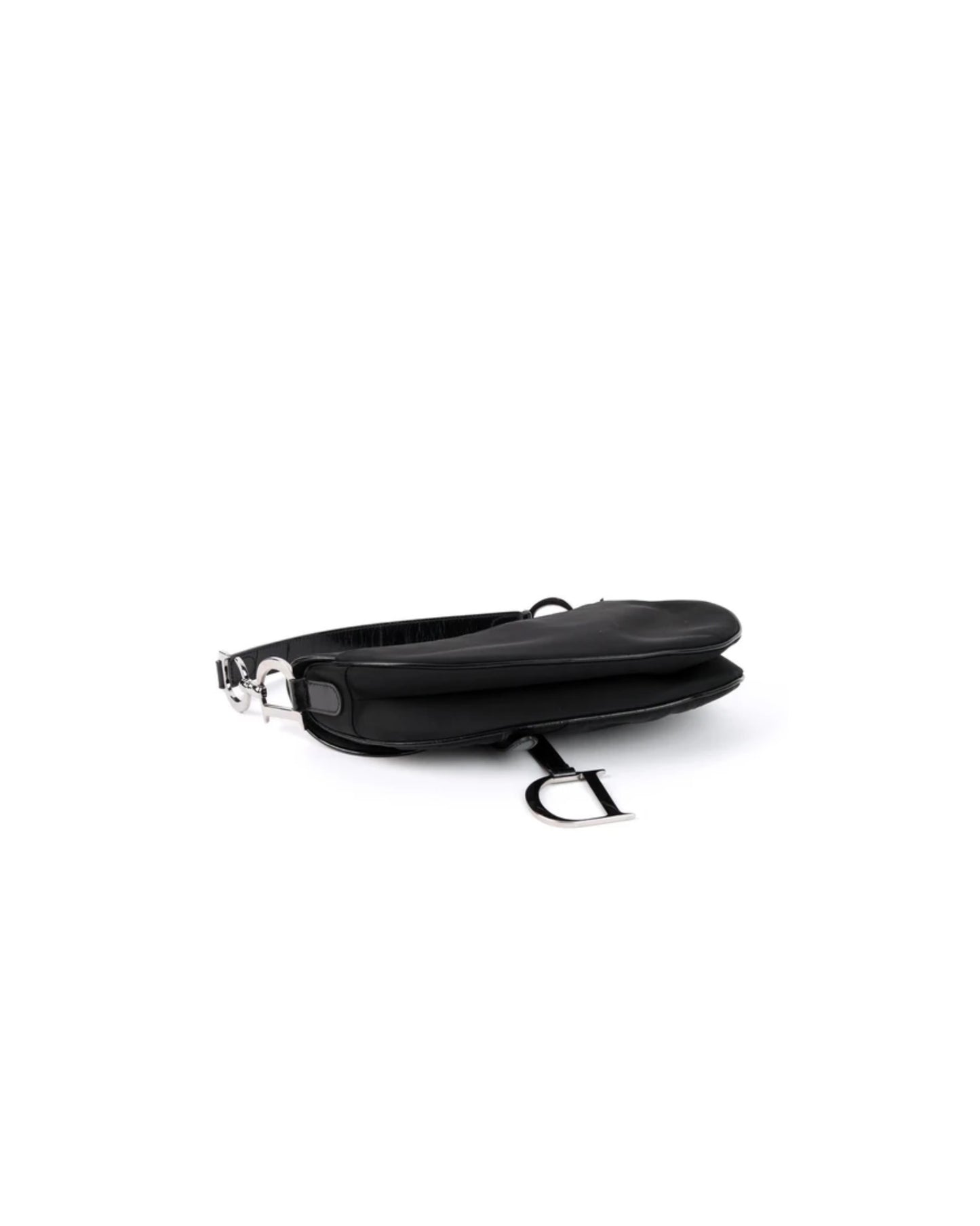 Christian Dior By John Galliano 2003 Patent Canvas Black Saddle Bag