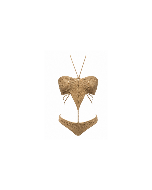 La Perla Golden Crochet Swimsuit