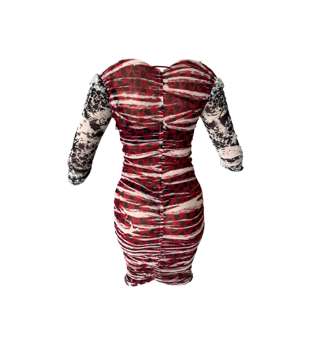 Jean Paul Gaultier Soleil Mesh Ruched Dress