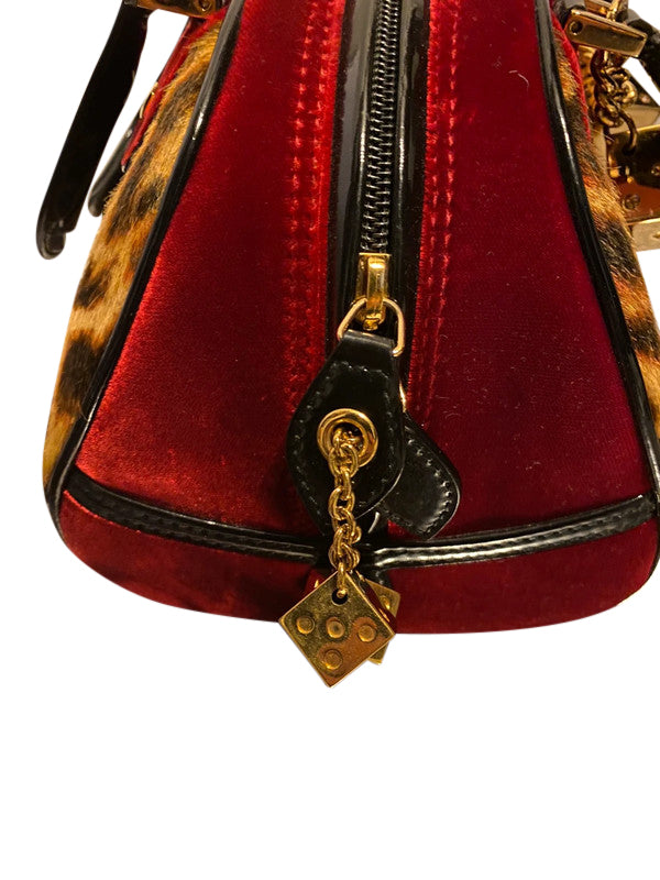 Christian Dior 2004 Dice Cheetah Bowler Bag