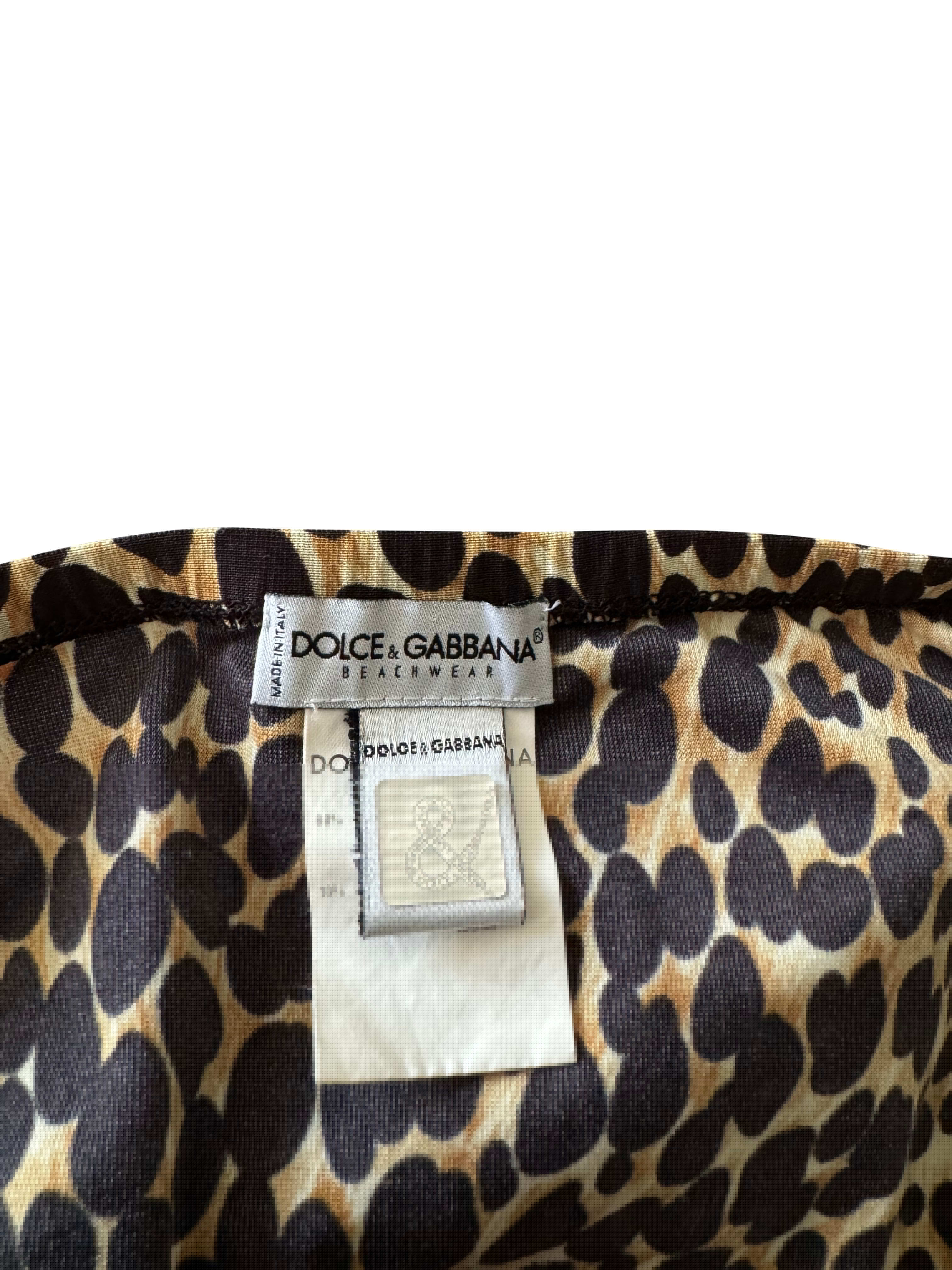 Dolce& Gabbana Leopard Print Bikini Sarong Set