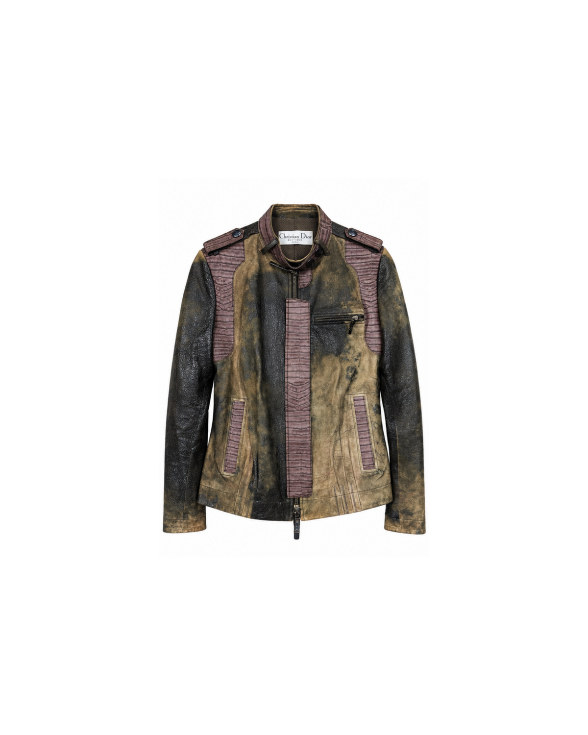 Christian Dior By John Galliano 2006 Crocodile Embossed Leather Jacket