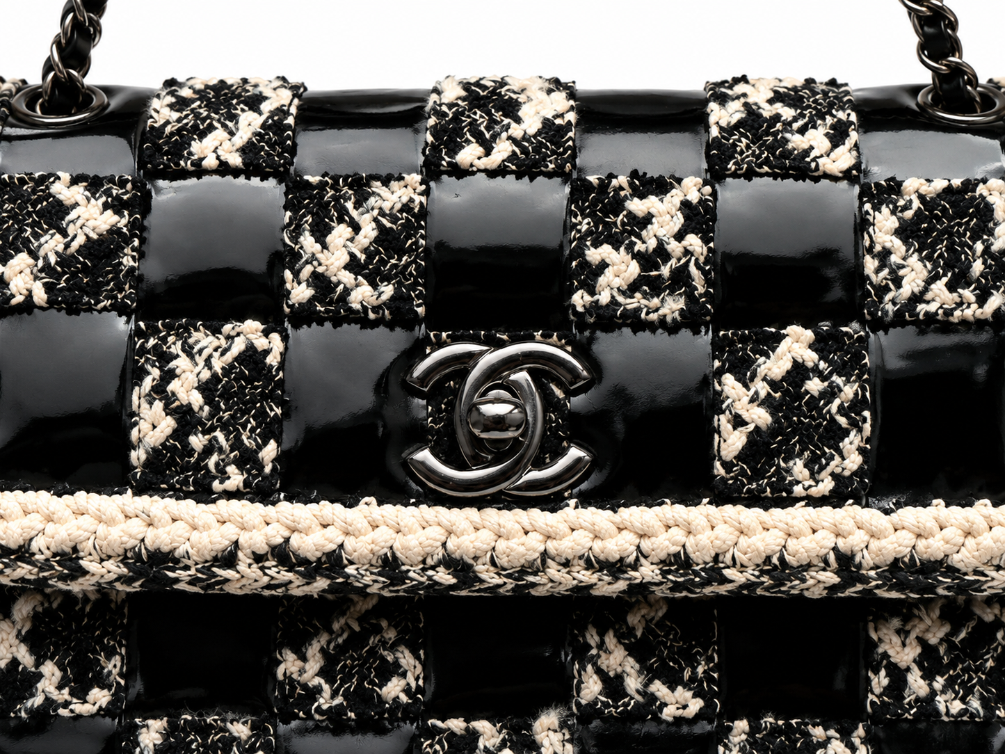 Chanel 2004 Chessboard Tweed Flap Bag