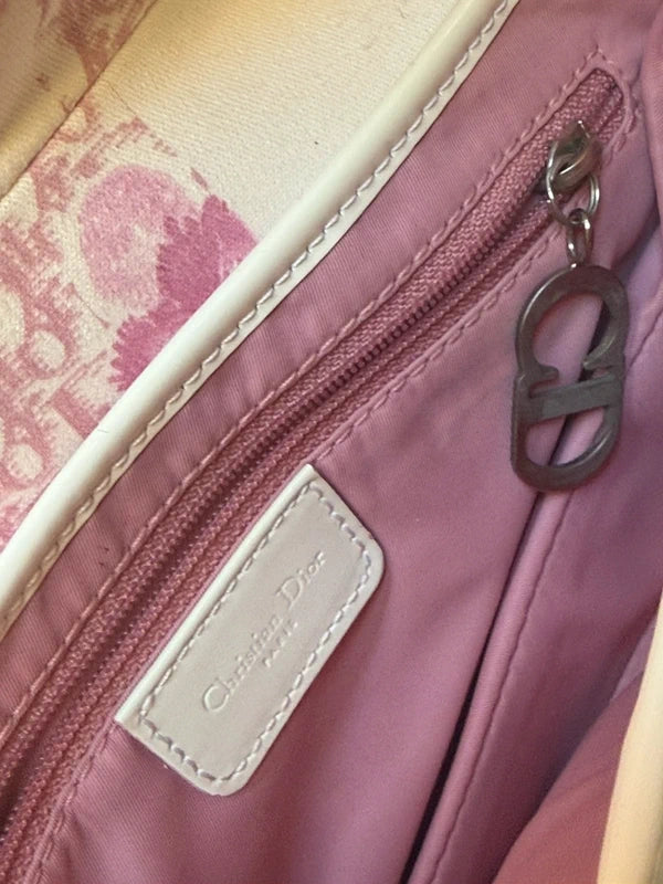 Christian Dior 2004 Cherry Blossom Pink Monogram Saddle Bag