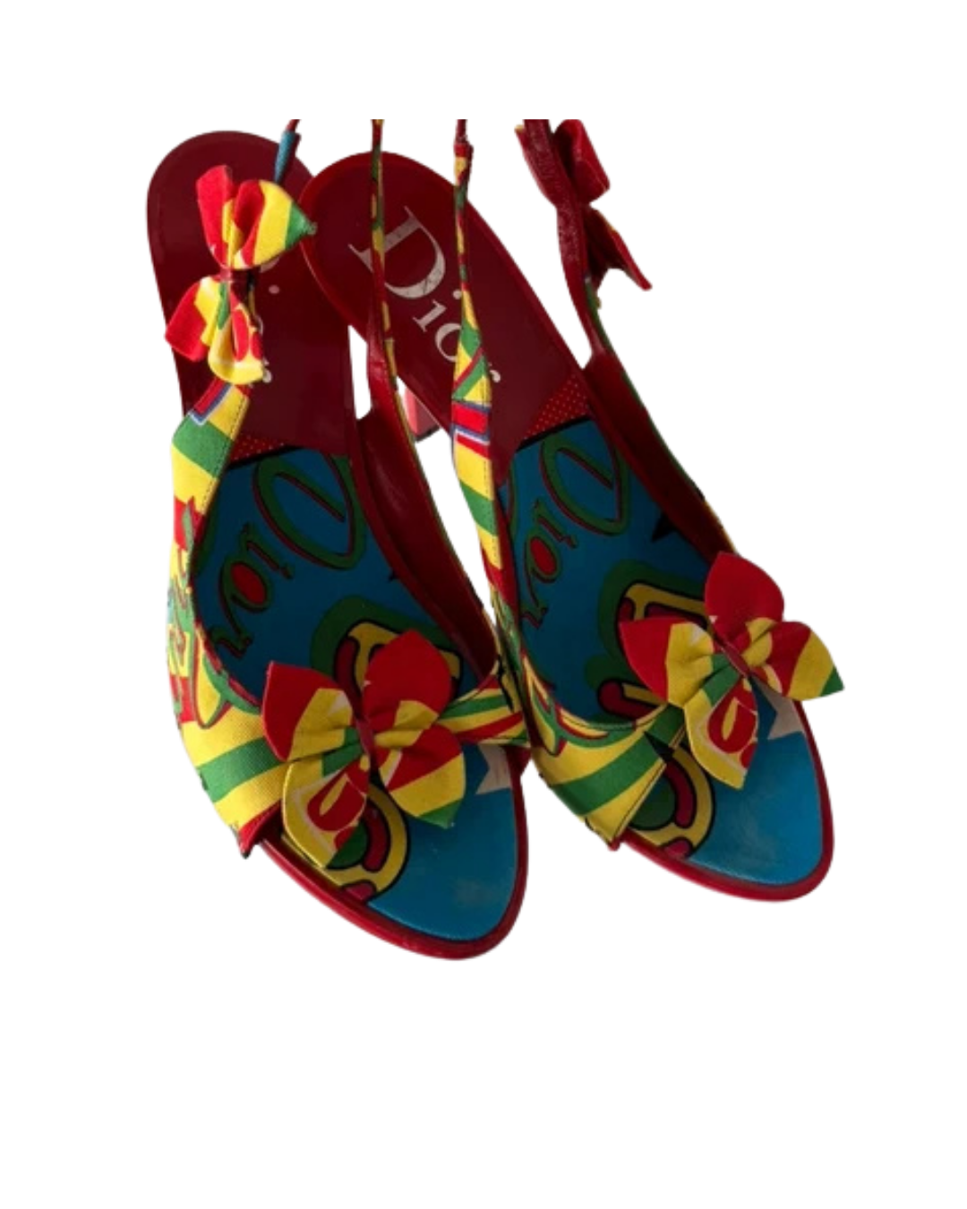 Christian Dior By John Galliano 2004 Rasta Mania Sling Back High Heels