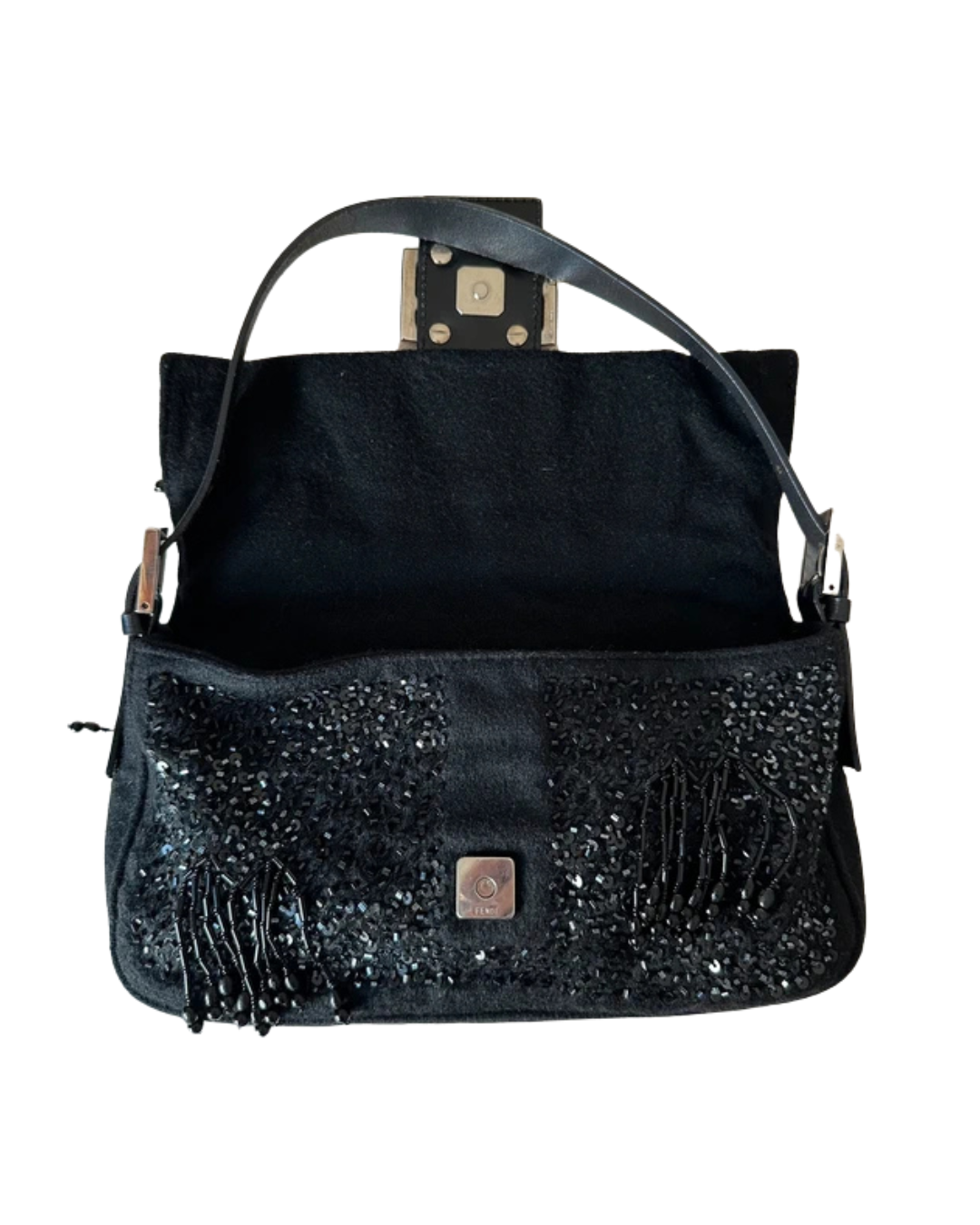 Fendi Sequin Beaded Tassle Baguette Bag