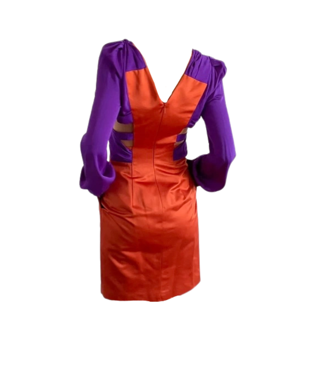 Gucci by Frida Giannini 2011 Purple And Orange Cut Out Dress