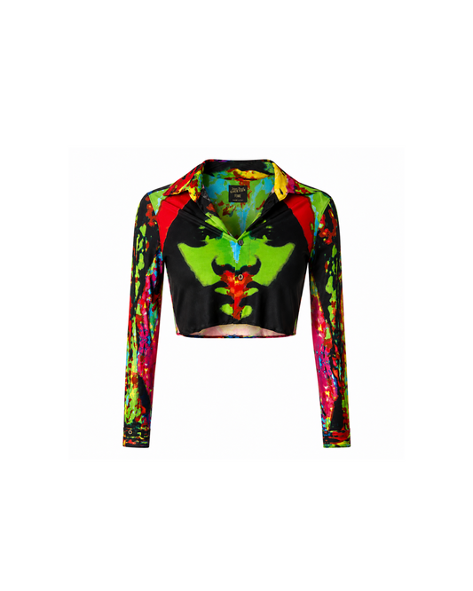 Jean Paul Gaultier 2000 Psychedelic Button Up Top