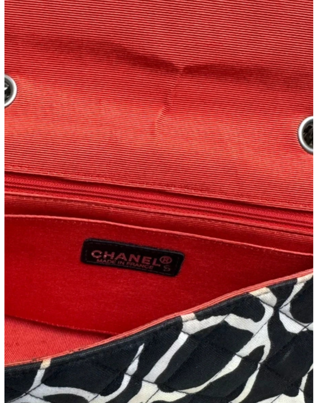 Chanel Scribble Print Black And White Flap Bag