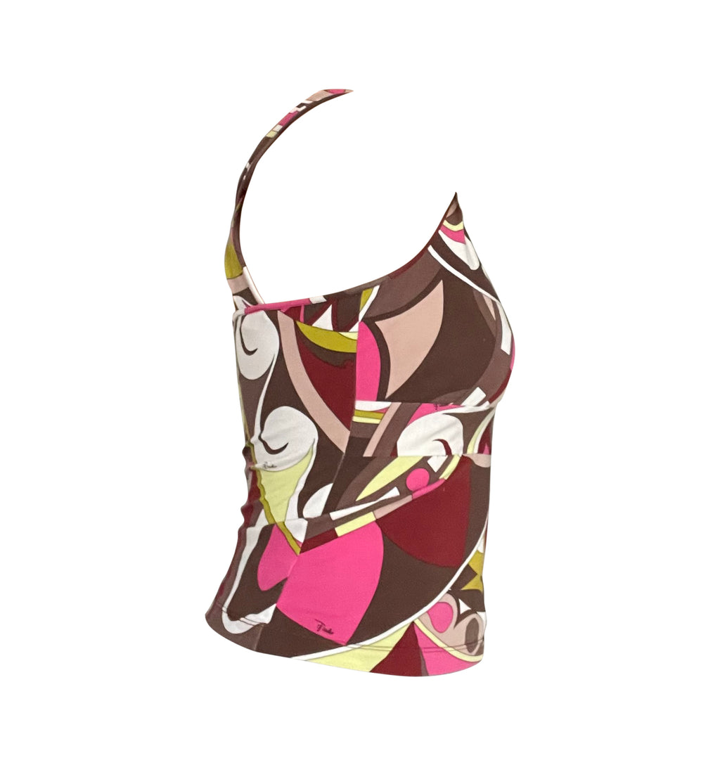 Emilio Pucci Multicolor Criss Cross Back Top