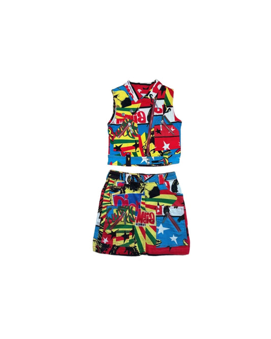 Christian Dior Rasta Kids Skirt Set 8Y