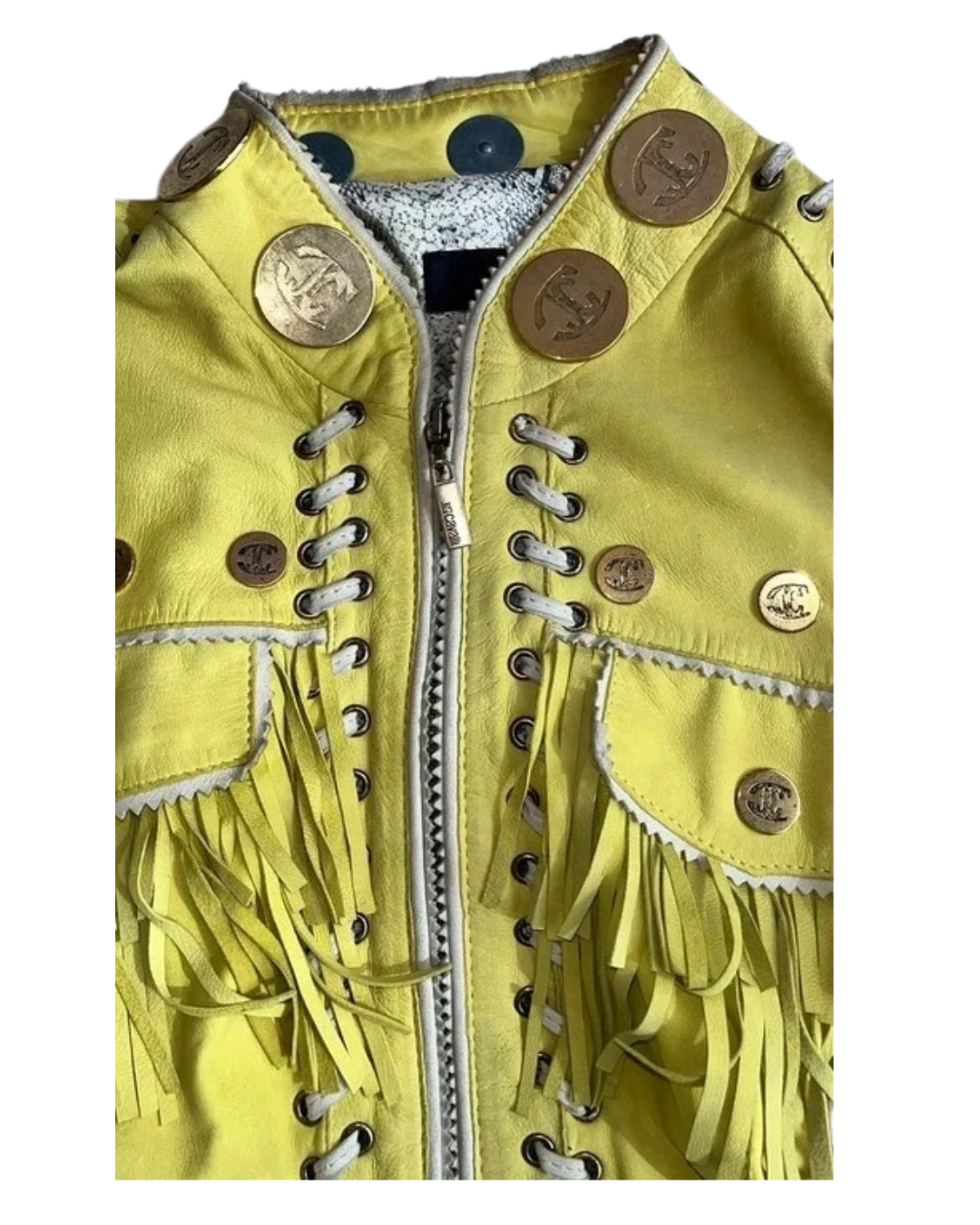 Roberto Cavalli Fringe Skirt And Jacket Set