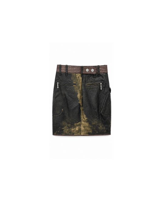 Christian Dior By John Galliano Crocodile Embossed Skirt