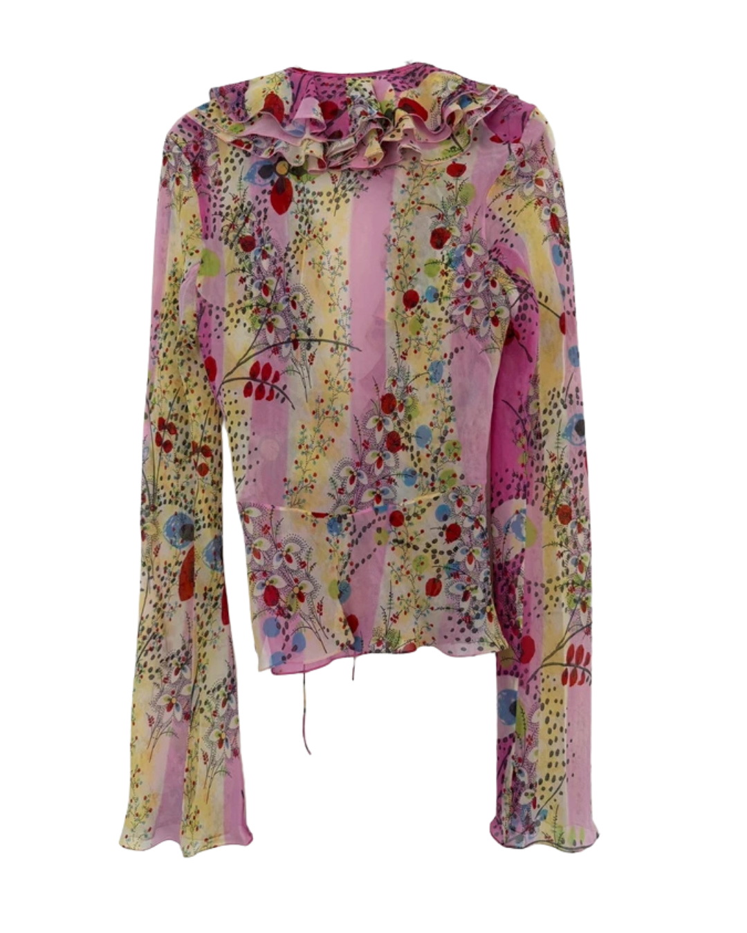 Christian Dior By John Galliano Floral Silk Blouse and Skirt Set