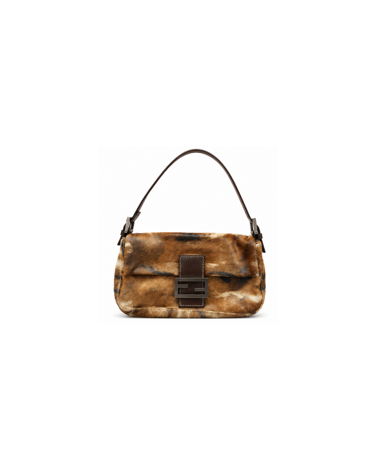 Fendi Pony Hair Brown Baguette Bag