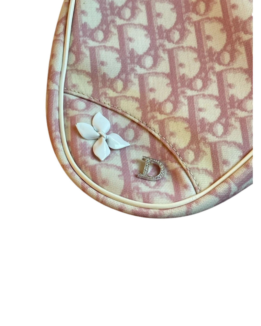 Christian Dior By John Galliano Pink Monogram Mini Saddle Bag
