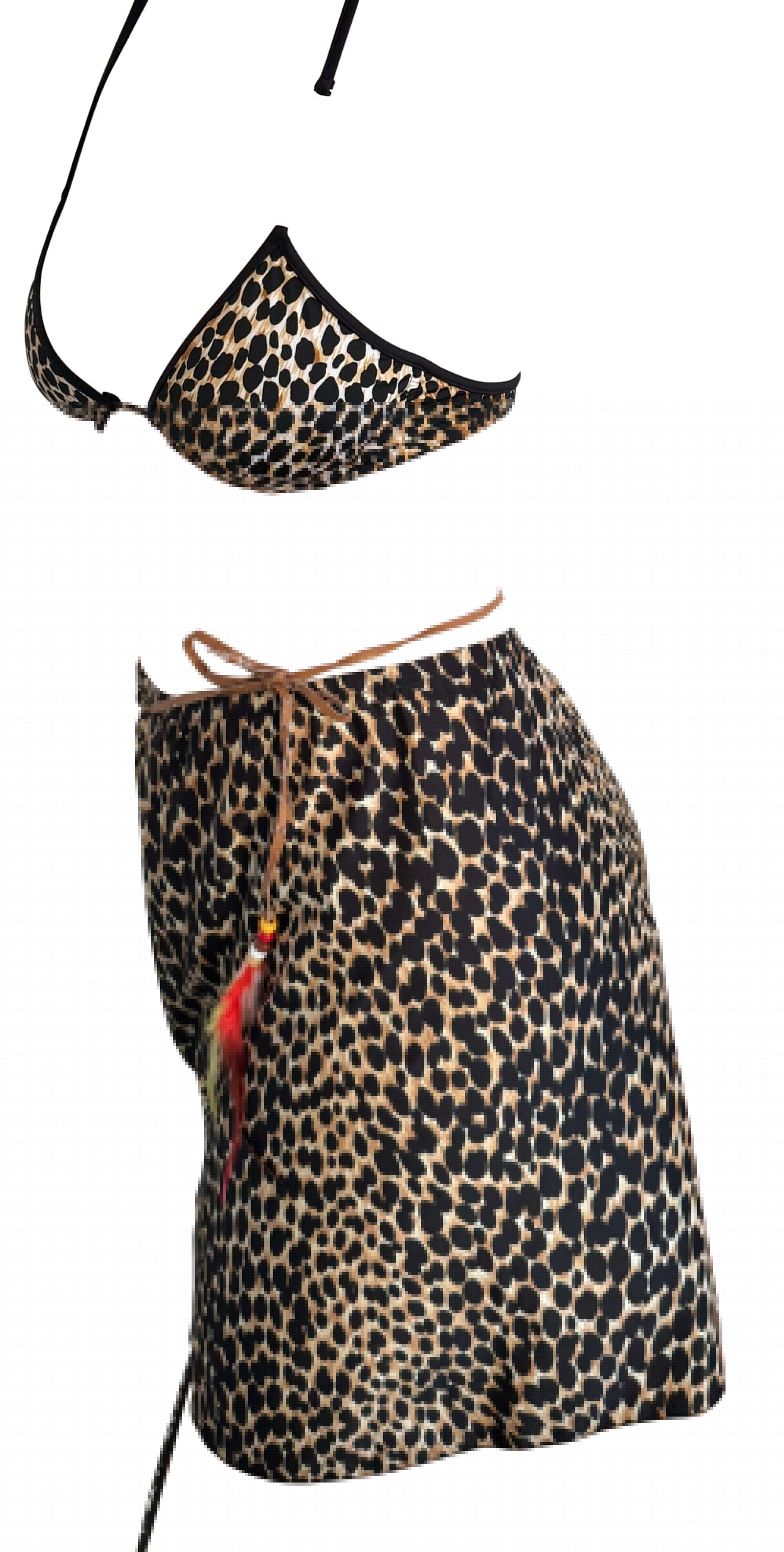 Dolce& Gabbana Leopard Print Bikini Sarong Set